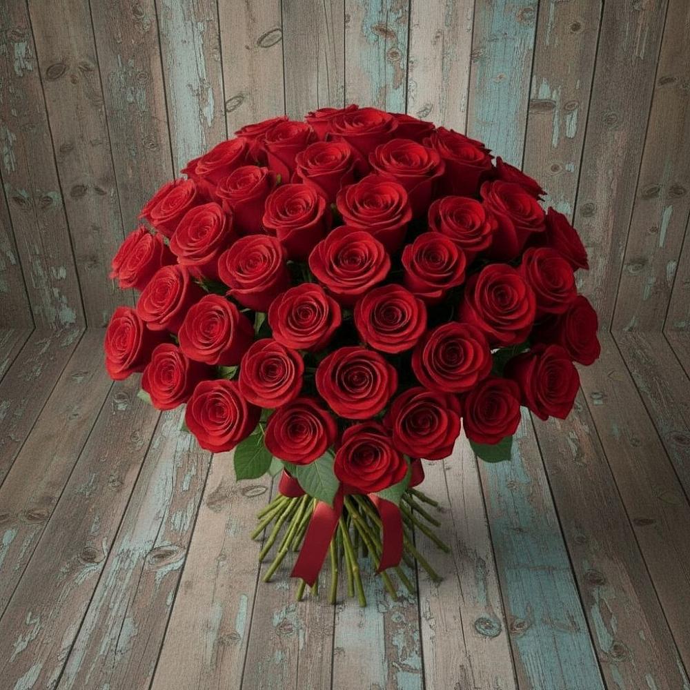 Букет 55 Красных роз Фридом в Старая Ведуге