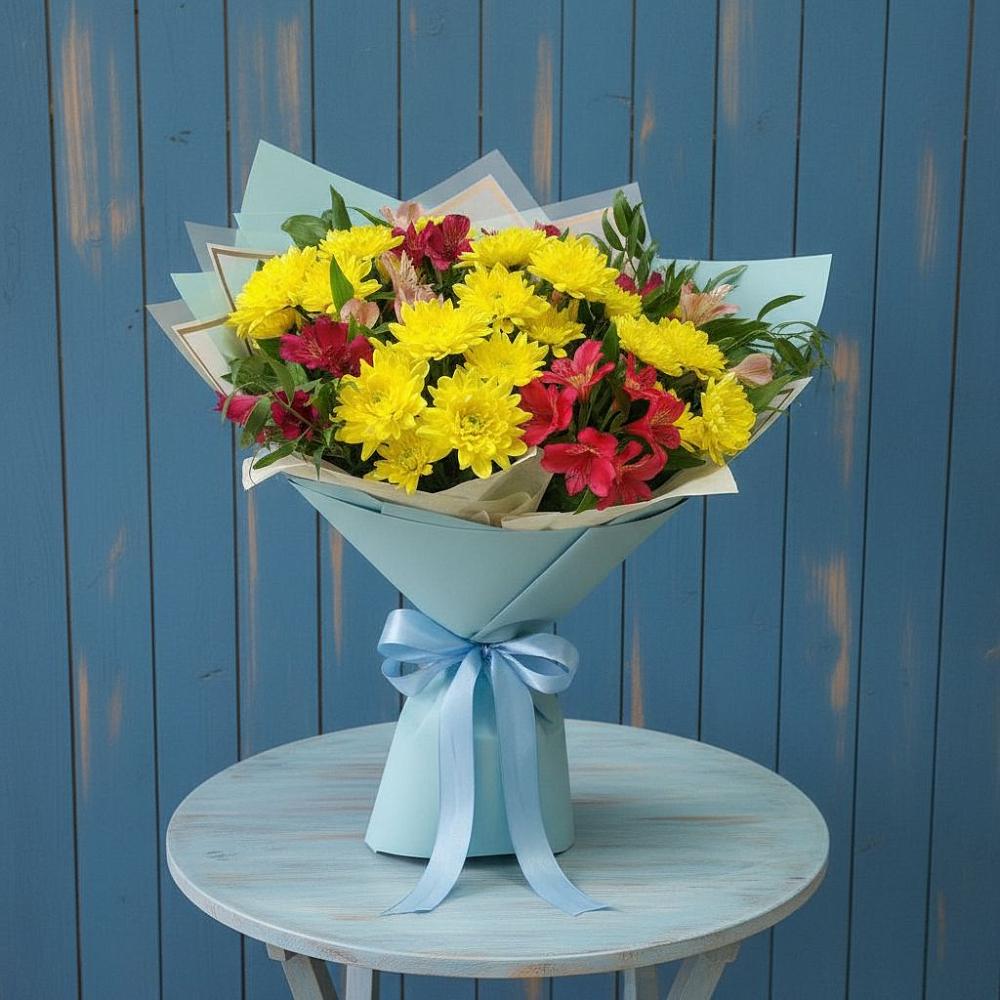 Букет цветов из: Альстромерии и Хризантемы в Старая Ведуге