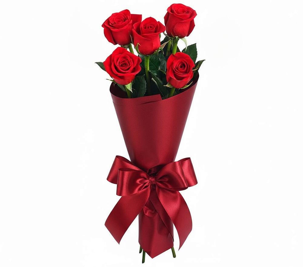 Букет 5 Красных роз Эдлесс Лав в Старая Ведуге