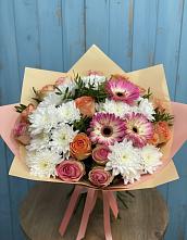 Букет цветов из:  Розы, Герберы и Хризантемы #REPLACE_PRED# Старая Ведуге