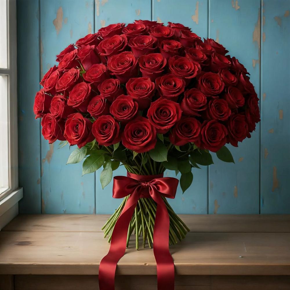 Букет Красные розы Блэк Меджик в Старая Ведуге