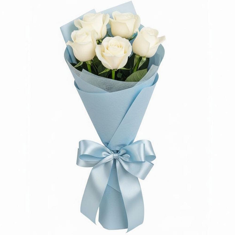 Букет 5 Белых роз Проуд в Старая Ведуге