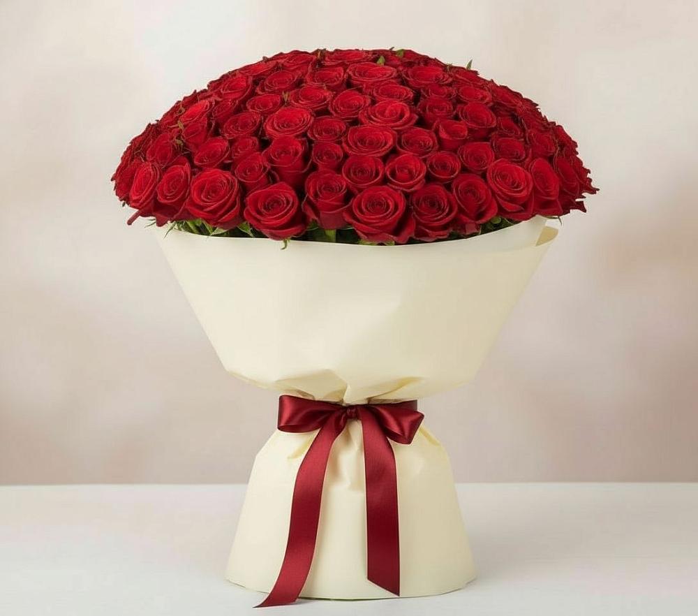 Букет 101 Красная роза Милано в Старая Ведуге