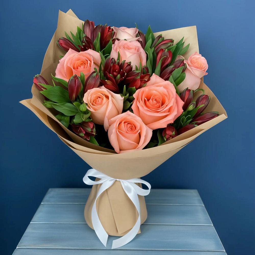 Букет цветов из: Розы и Альстромерии в Старая Ведуге