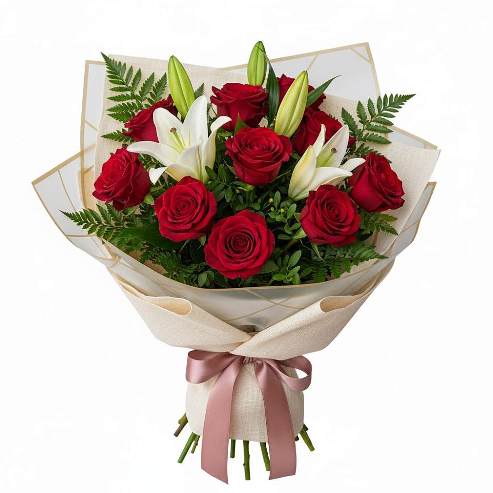 Букет цветов из: Лилии и Розы в Старая Ведуге