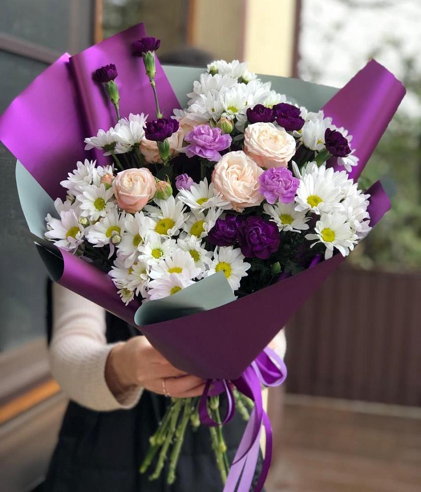 Букет цветов из: Хризантемы, Гвоздики и Розы в Старая Ведуге