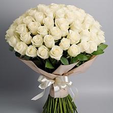 Букет 101 беля роза Белоснежка в Старая Ведуге
