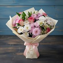 Букет цветов из:  Хризантемы, Альстромерии и Розы в Старая Ведуге