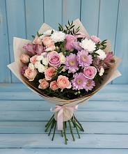 Букет цветов из:  Хризантемы, Розы и Альстромерии в Старая Ведуге