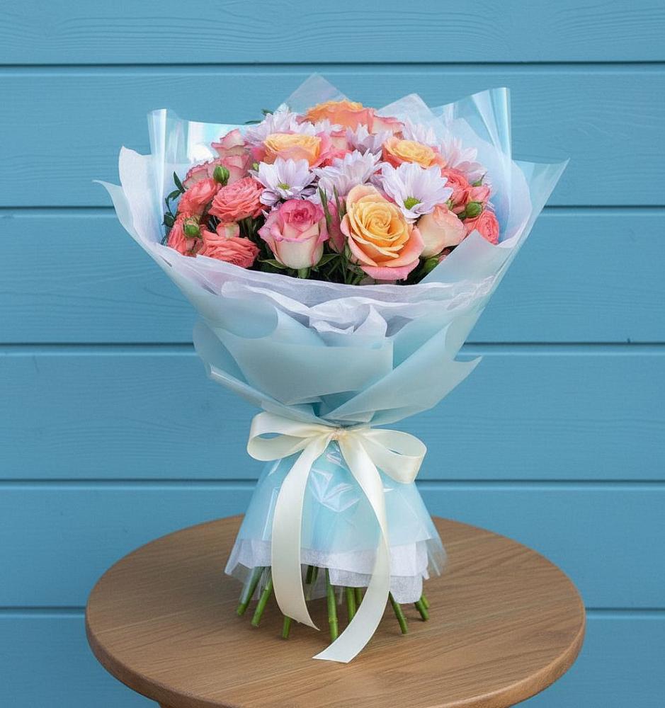 Букет цветов из: Хризантемы и Розы в Старая Ведуге